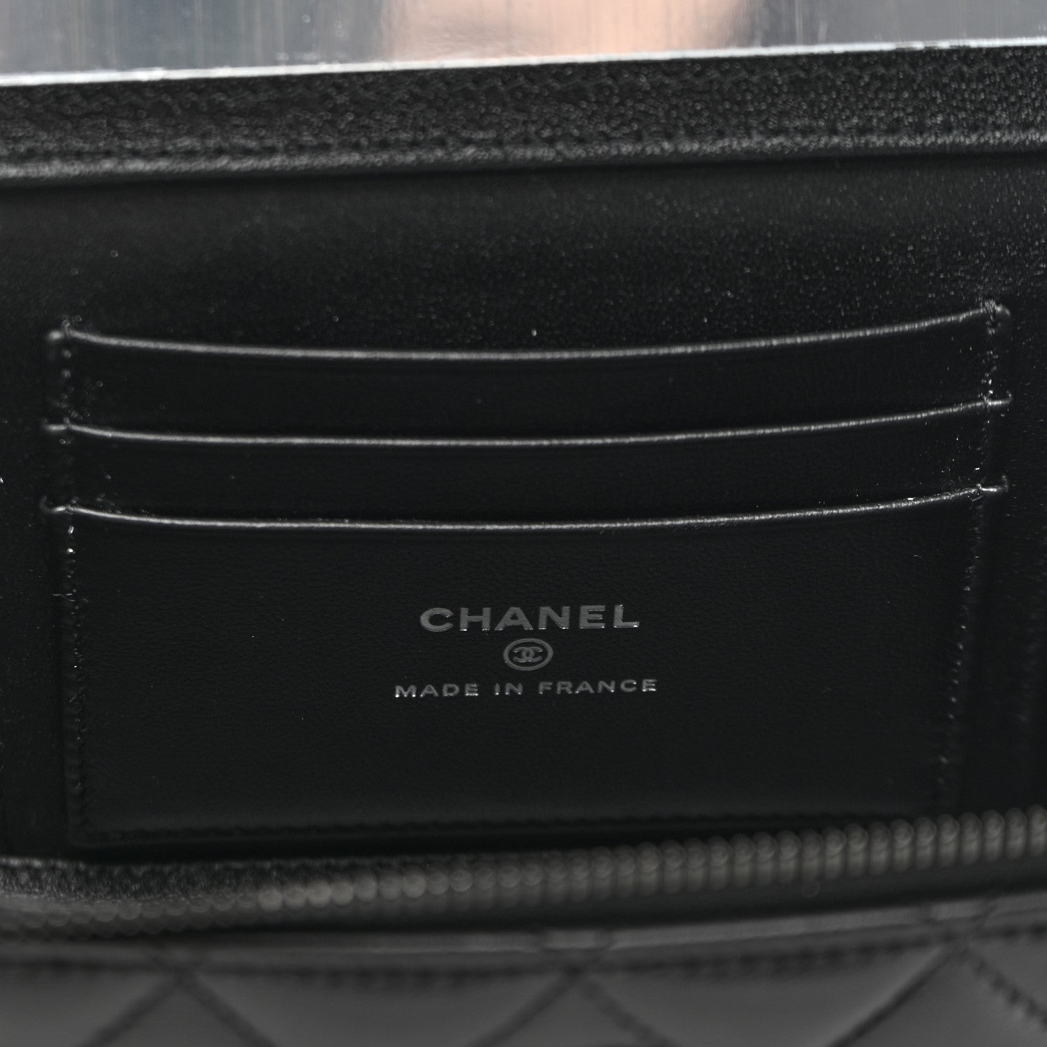 Chanel Lambskin Quilted Small Top Handle Vanity Case With Chain So Black 6 of 10
