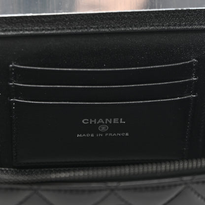 Chanel Lambskin Quilted Small Top Handle Vanity Case With Chain So Black 6 of 10