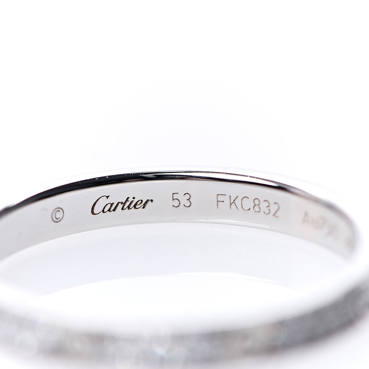 18K White Gold Diamond 2.6mm LOVE Paved Band Ring 53 6.25