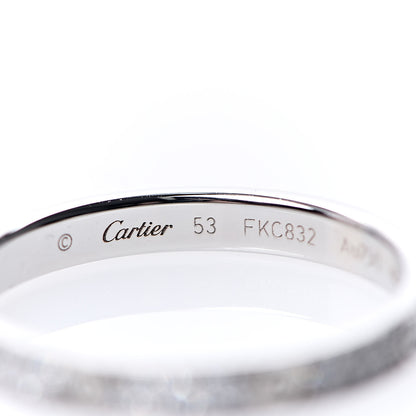 Cartier 18K White Gold Diamond 2.6mm LOVE Paved Band Ring 53 6.25 3 of 6