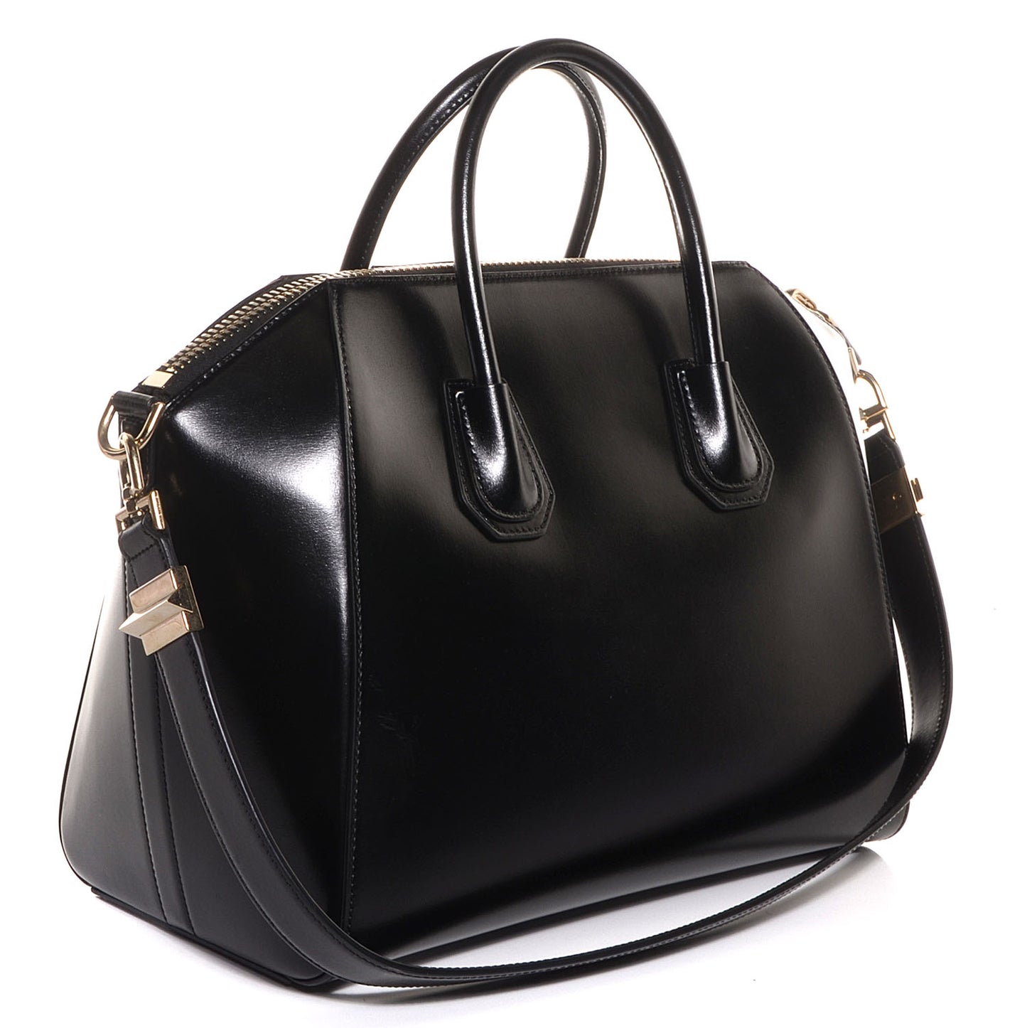 Shiny Lord Calfskin Medium Antigona Black