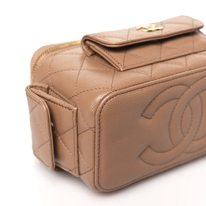 Chanel Caviar Quilted Polly Pocket East West Top Vanity With Chain Brown 9 of 10