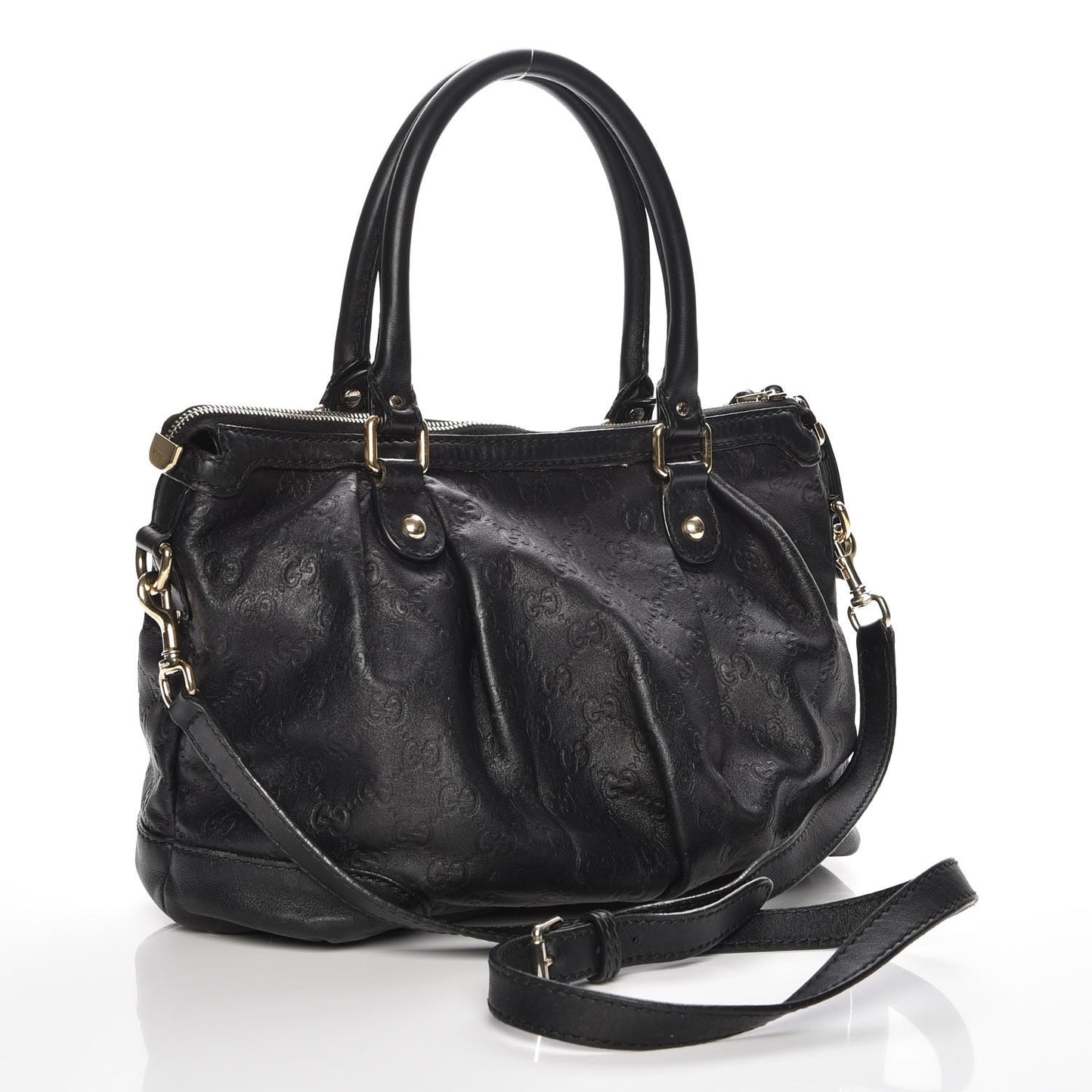 Guccissima Medium Sukey Top Handle Bag Black