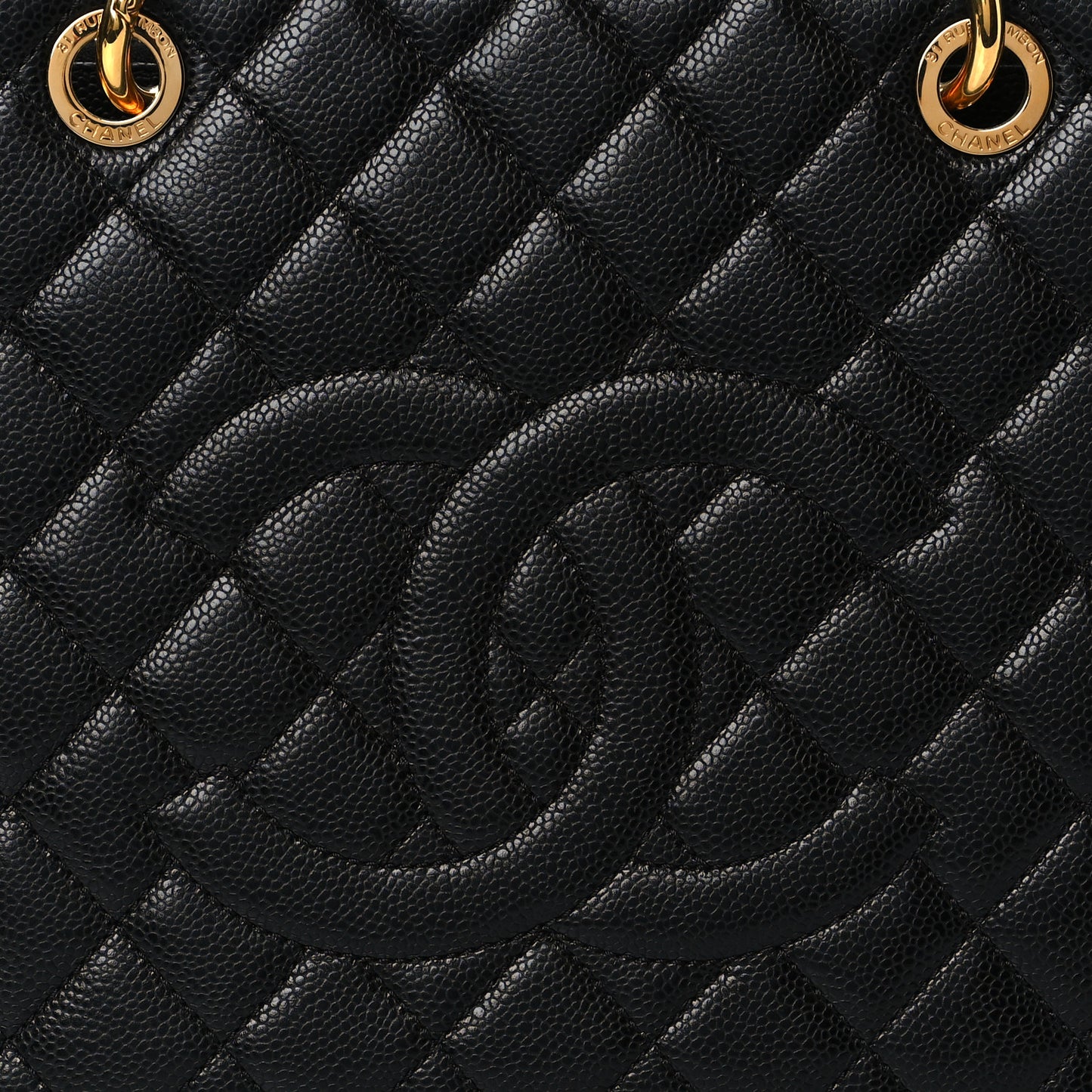 Caviar Quilted Grand Shopping Tote GST Black