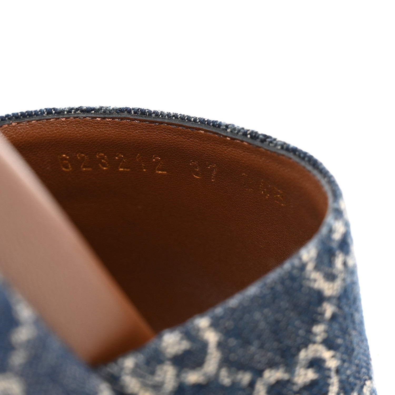 Gucci New Denim GG Monogram Angelina Platform 55mm Slide Sandals 37 Blue Tea 8 of 9