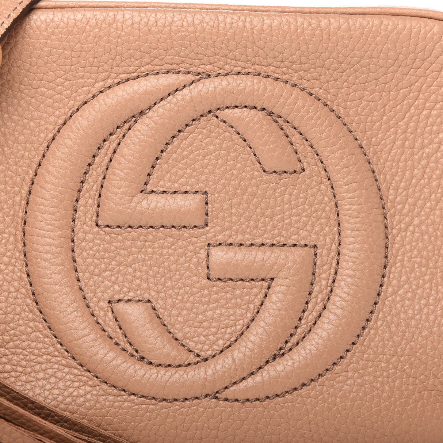 Pebbled Calfskin Small Soho Disco Bag Rose Beige