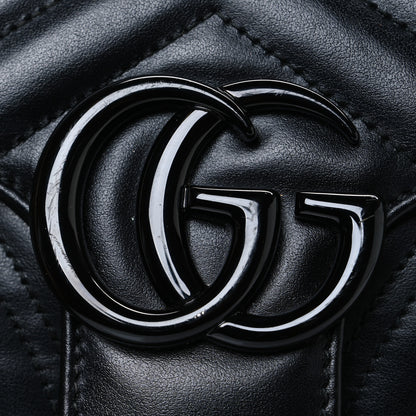Gucci Calfskin Matelasse Monochrome Small GG Marmont Shoulder Bag Black 13 of 13