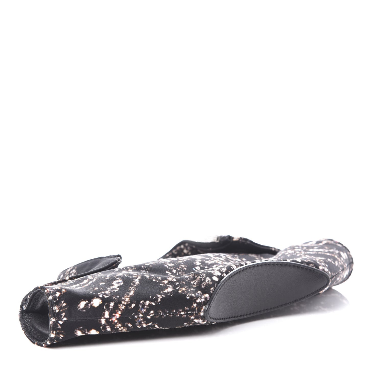 Silk Dandelion Print De Manta Clutch Black