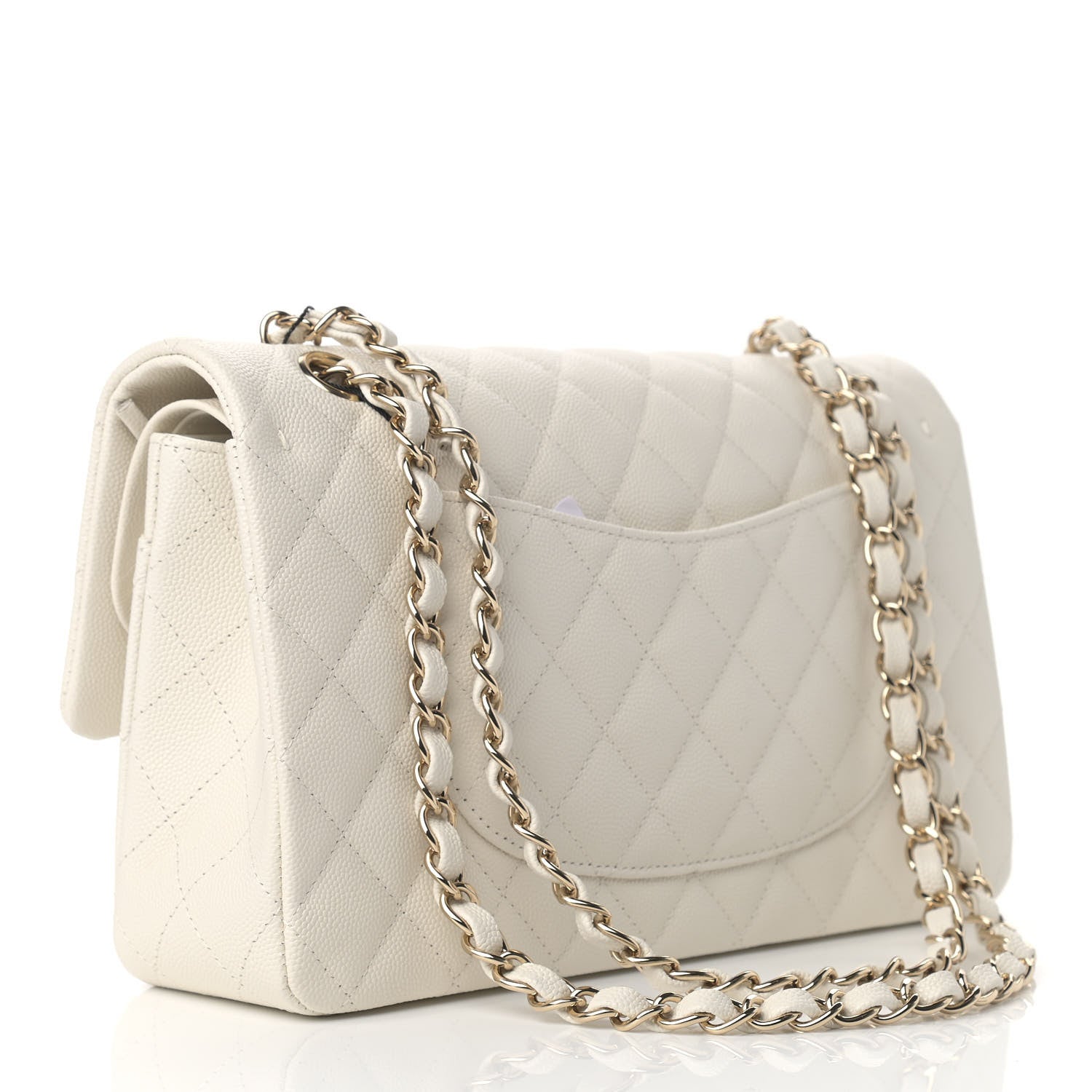 Chanel Caviar Quilted Medium Double Flap White 3 of 10