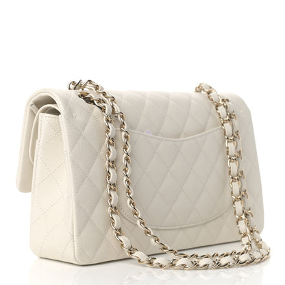 Chanel Caviar Quilted Medium Double Flap White 3 of 10