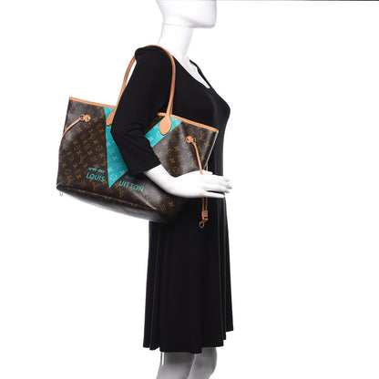 Louis Vuitton Monogram V Neverfull MM Turquoise 2 of 10