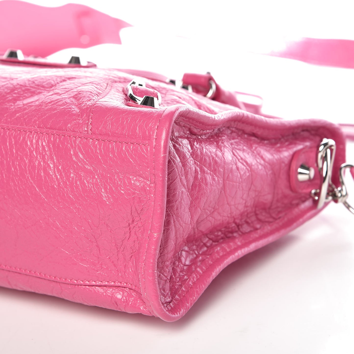 Agneau Classic Silver Hardware S City Rose Flamingo