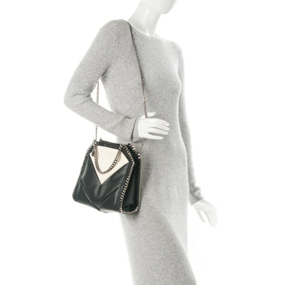 Stella McCartney Alter Nappa Quilted Mini Falabella Tote Black Ivory 2 of 8