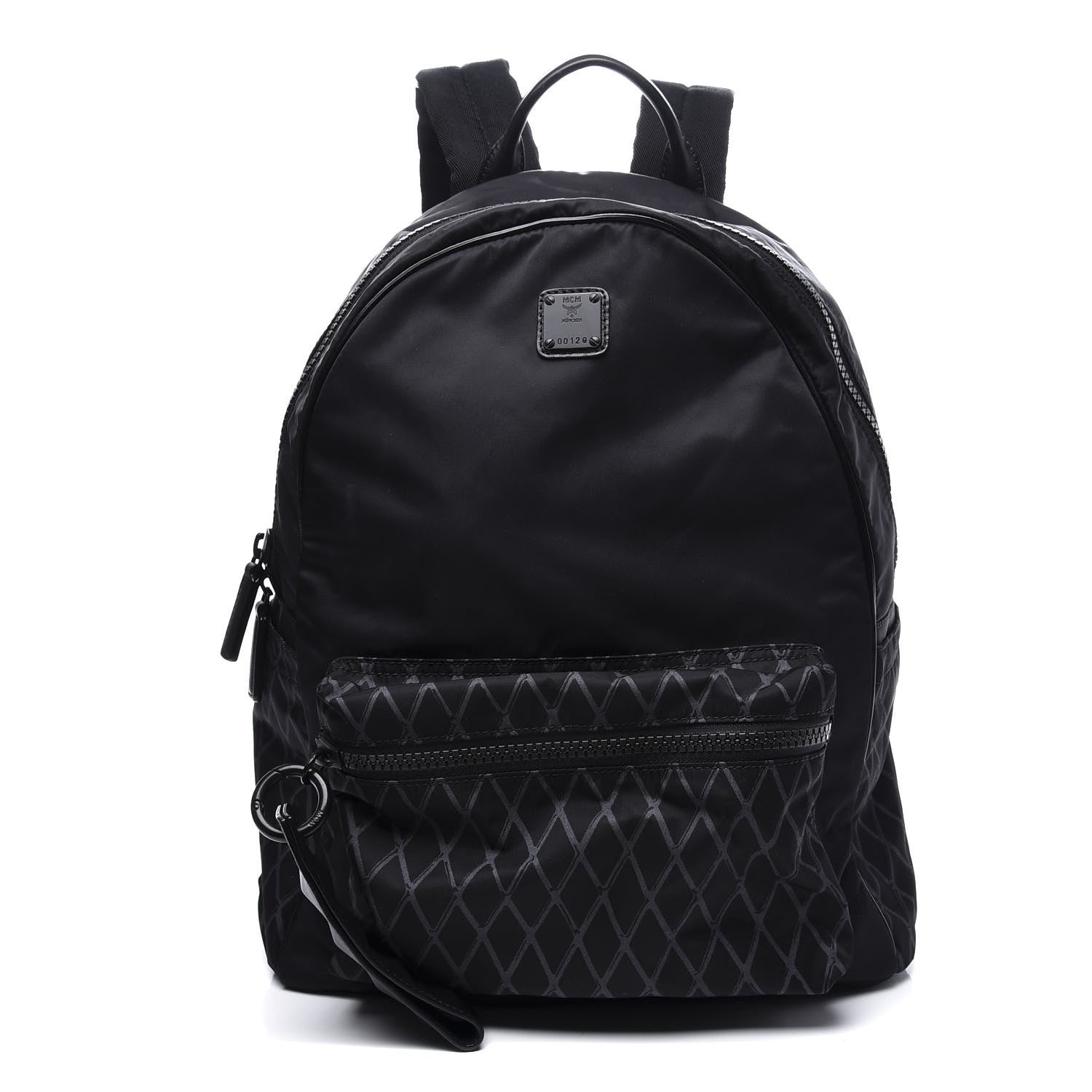 MCM Nylon Medium Tumbler Rombi Backpack Black 1 of 9
