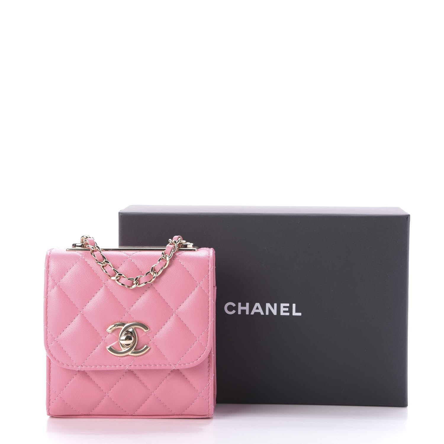Chanel Lambskin Quilted Mini Trendy CC Clutch With Chain Pink 10 of 10