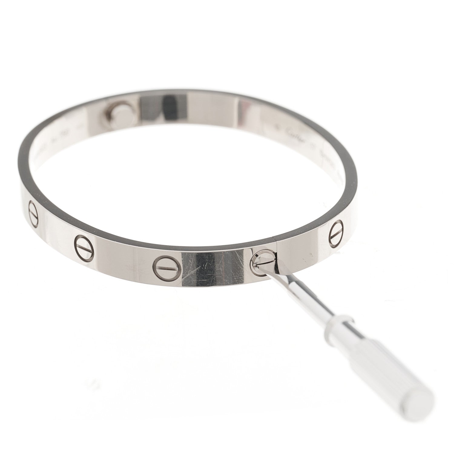 Cartier 18K White Gold LOVE Bracelet 17 5 of 6