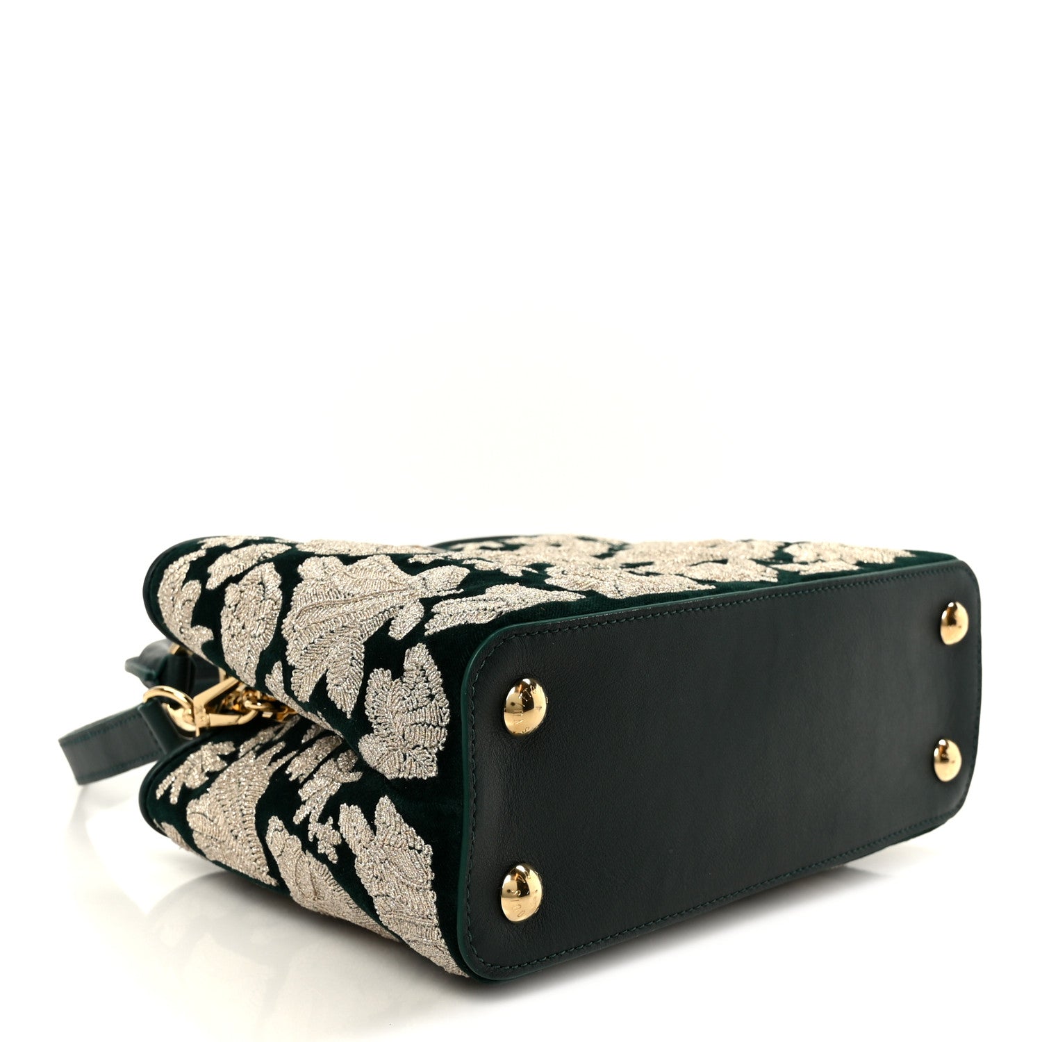 Louis Vuitton Velvet Embroidery Capucines BB Green 4 of 10