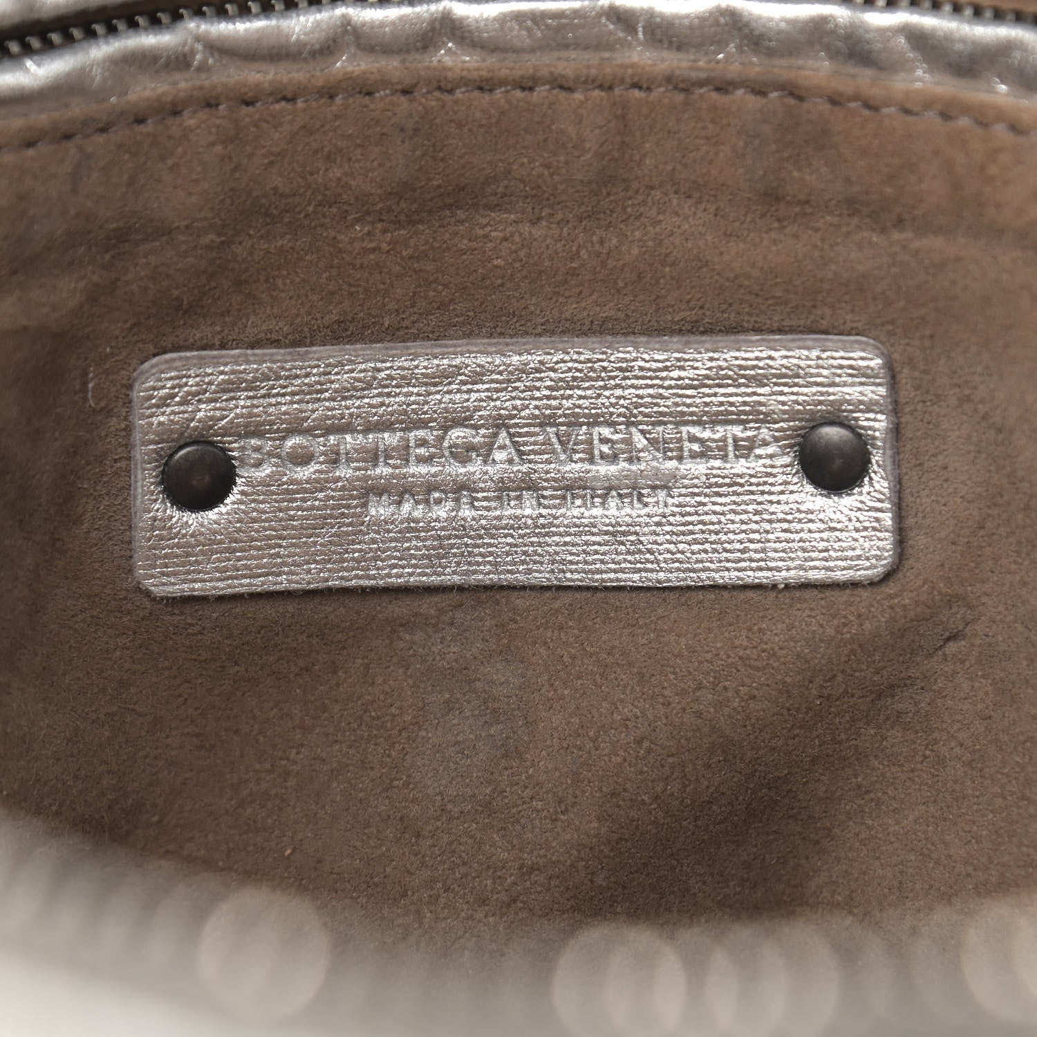 Bottega Veneta Metallic Nappa Intrecciato Nodini Crossbody Messenger Silver 6 of 11