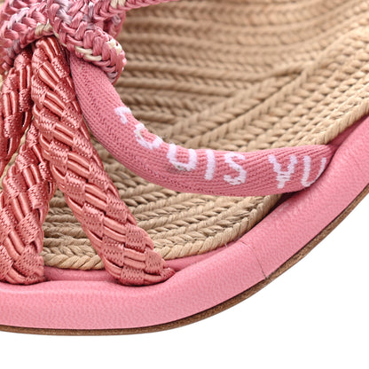 Louis Vuitton Fabric Maia Rope Wedge Sandal 37.5 Rose Clair 8 of 10