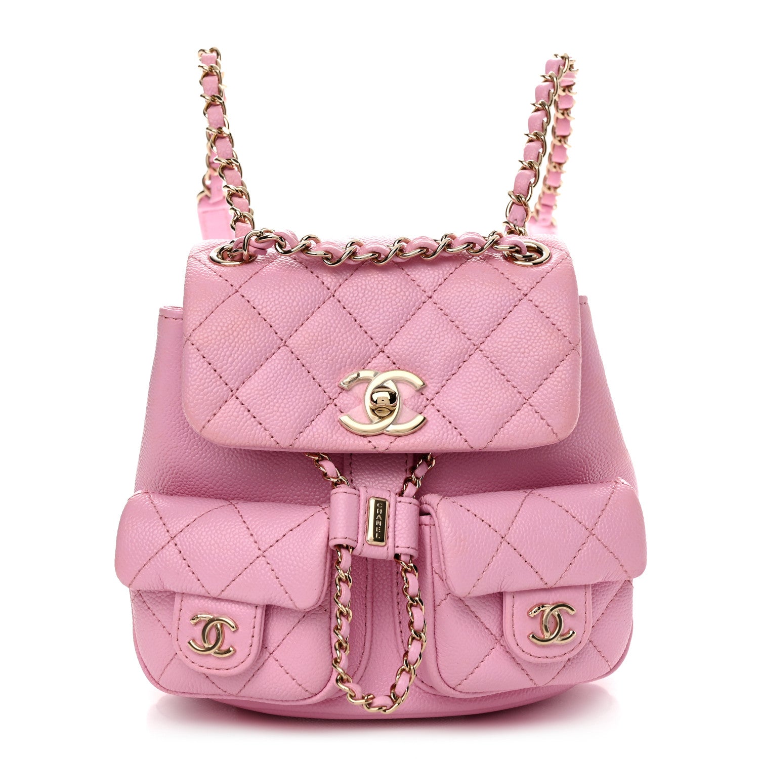 Chanel Shiny Caviar Quilted Small Duma Pockets Drawstring Backpack Lilac 1 of 12