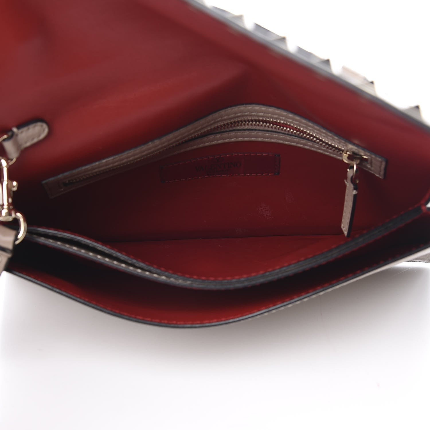 Valentino Garavani Nappa Rockstud Wristlet Clutch Poudre 4 of 9