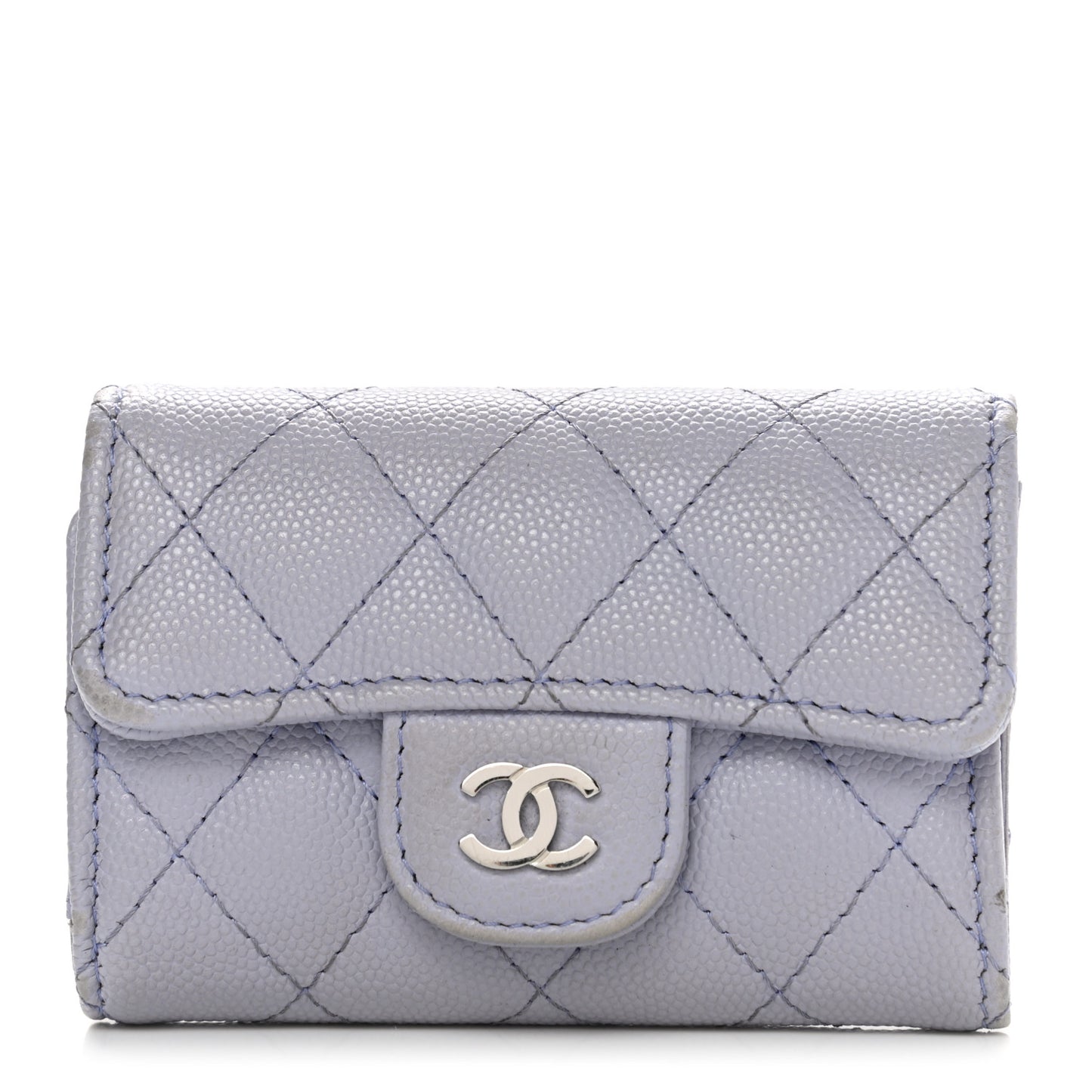 Caviar Quilted Classic 4 Key Holder Wallet Light Purple
