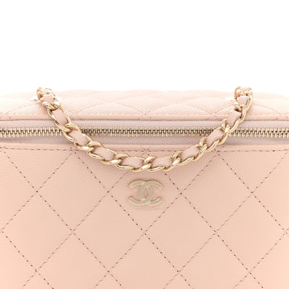 Chanel Caviar Quilted Small Vanity Case With Chain Light Beige 8 of 11