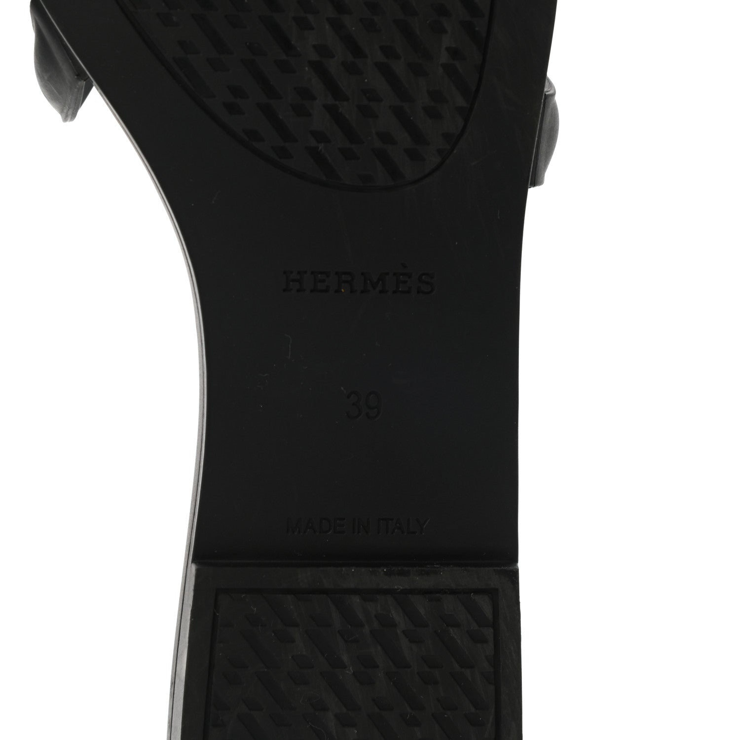 Hermes Rubber Aloha Sandals 39 Black 6 of 8