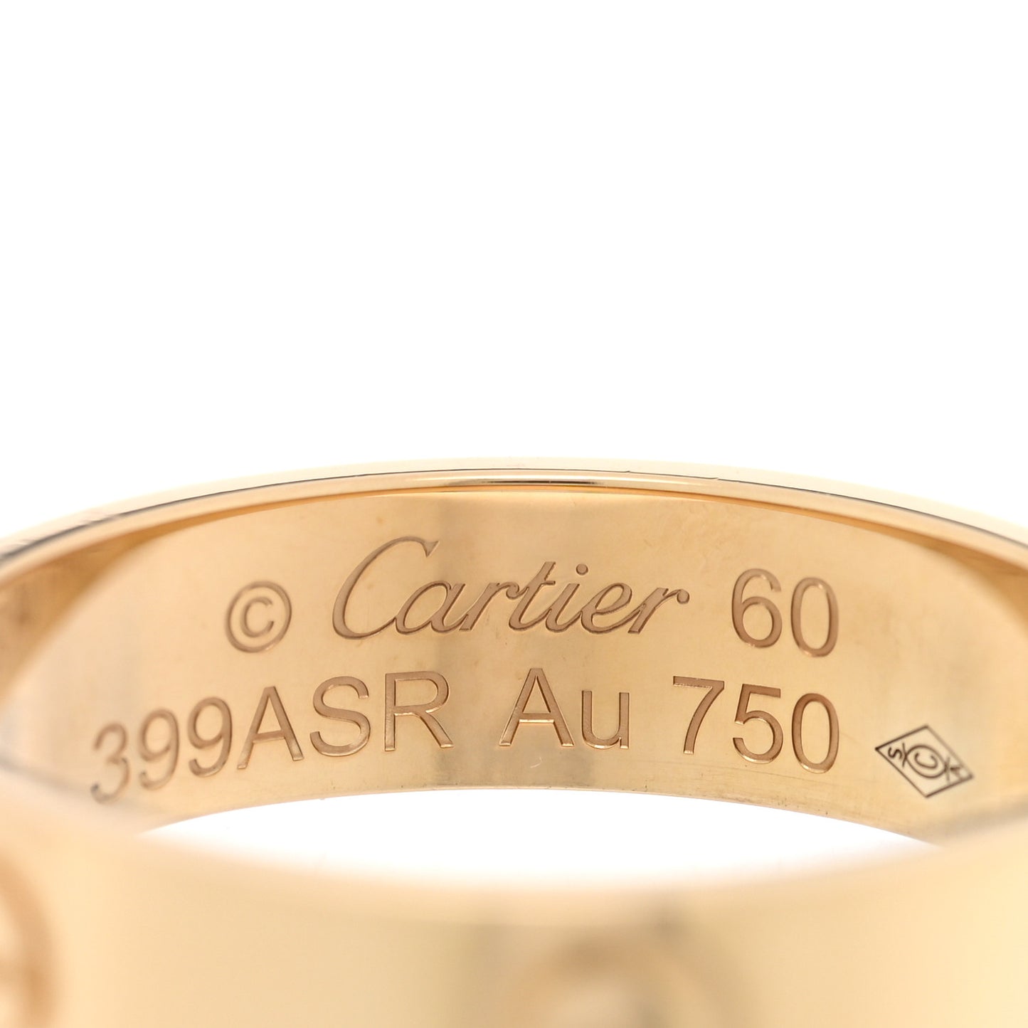 18K Yellow Gold 5.5mm LOVE Ring 60 9.25