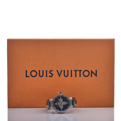 Louis Vuitton Stainless Steel Vernis Diamond 39mm Tambour Forever Quartz Watch Navy 11 of 11