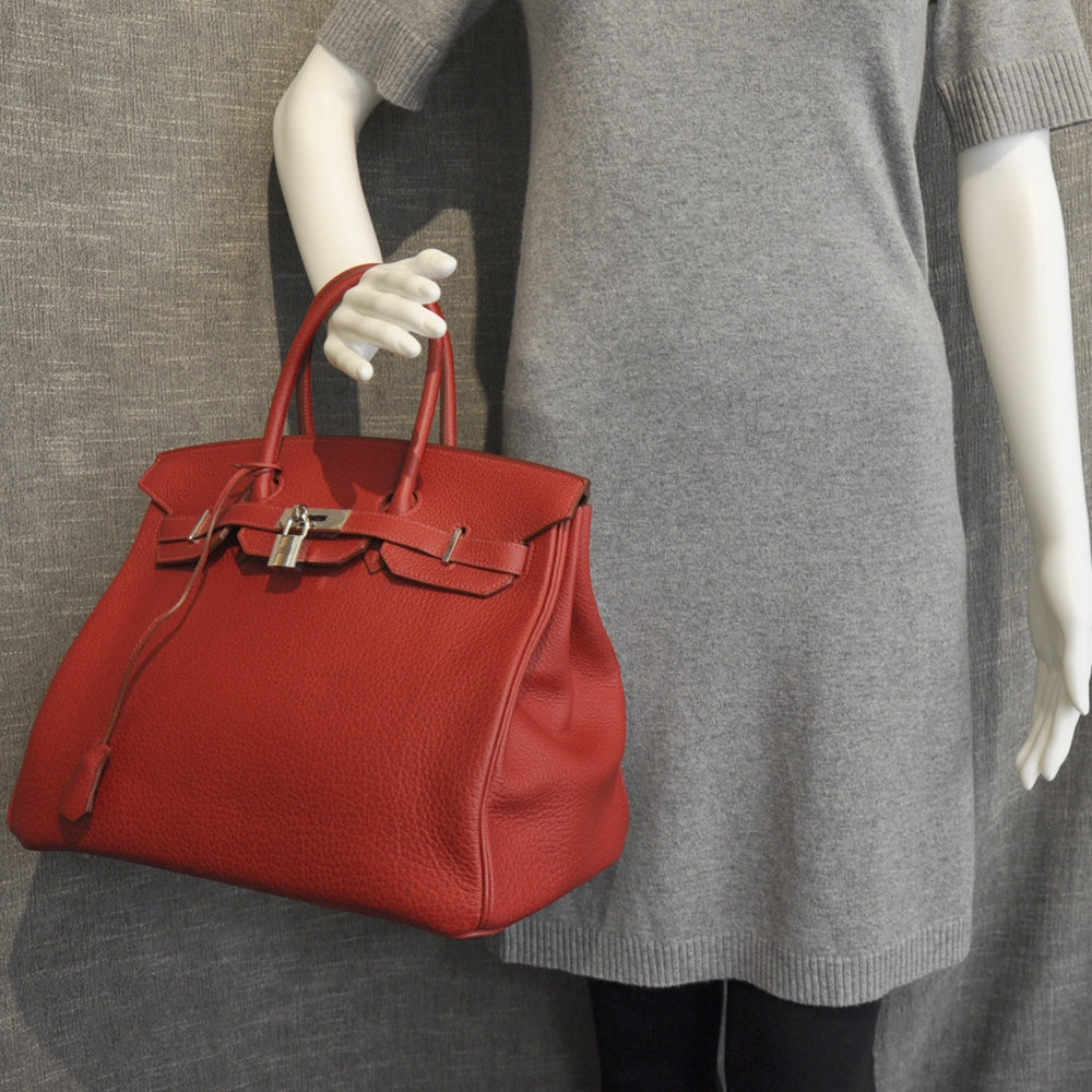 Clemence BIRKIN 35 Handbag Red - Bleu Red