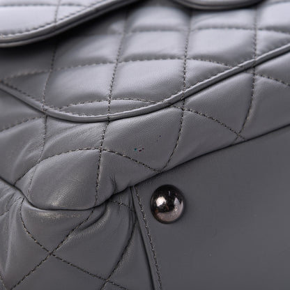 Chanel Lambskin Quilted Shoulder Bag Grey 10 of 12