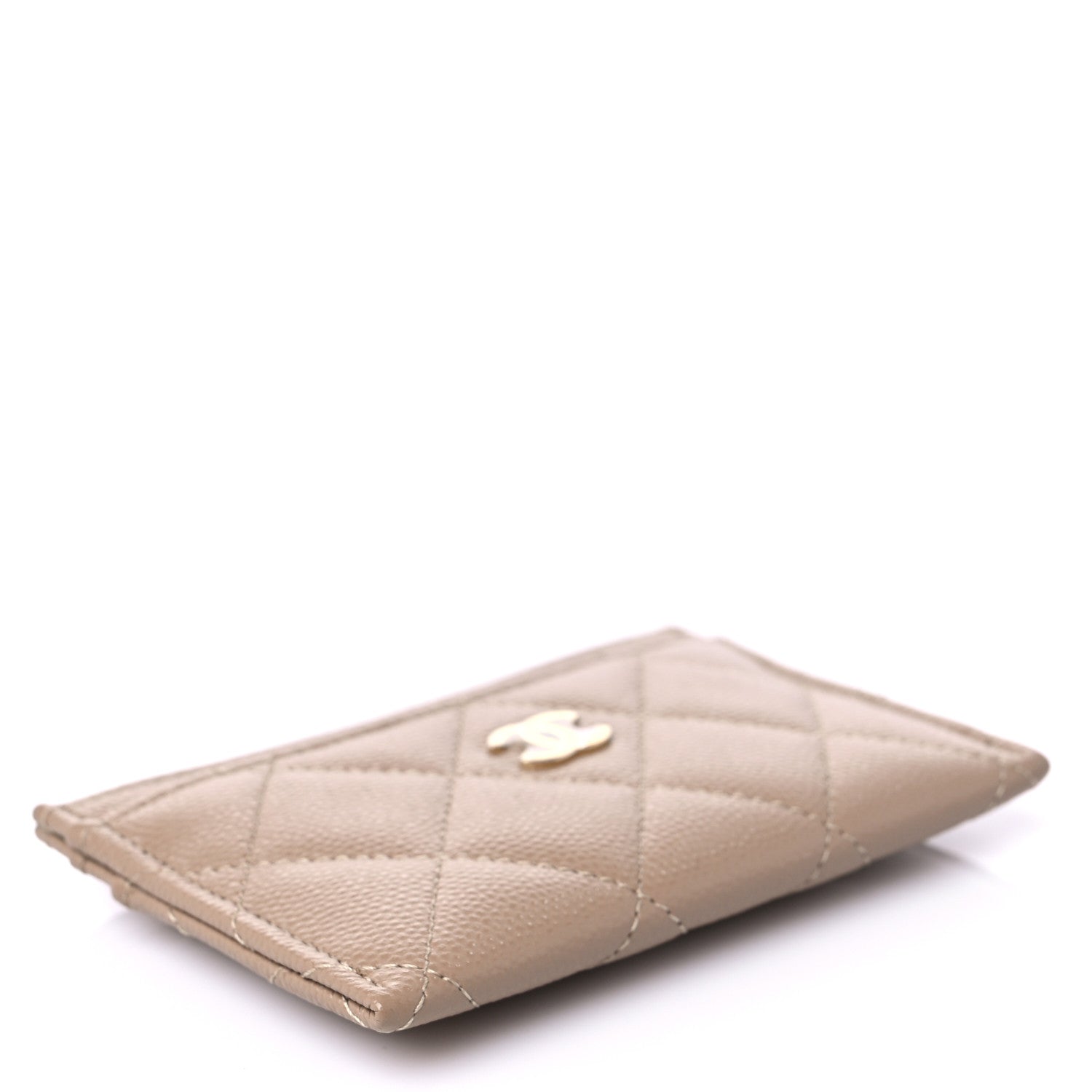 Chanel Caviar Quilted Card Holder Dark Beige 4 of 9
