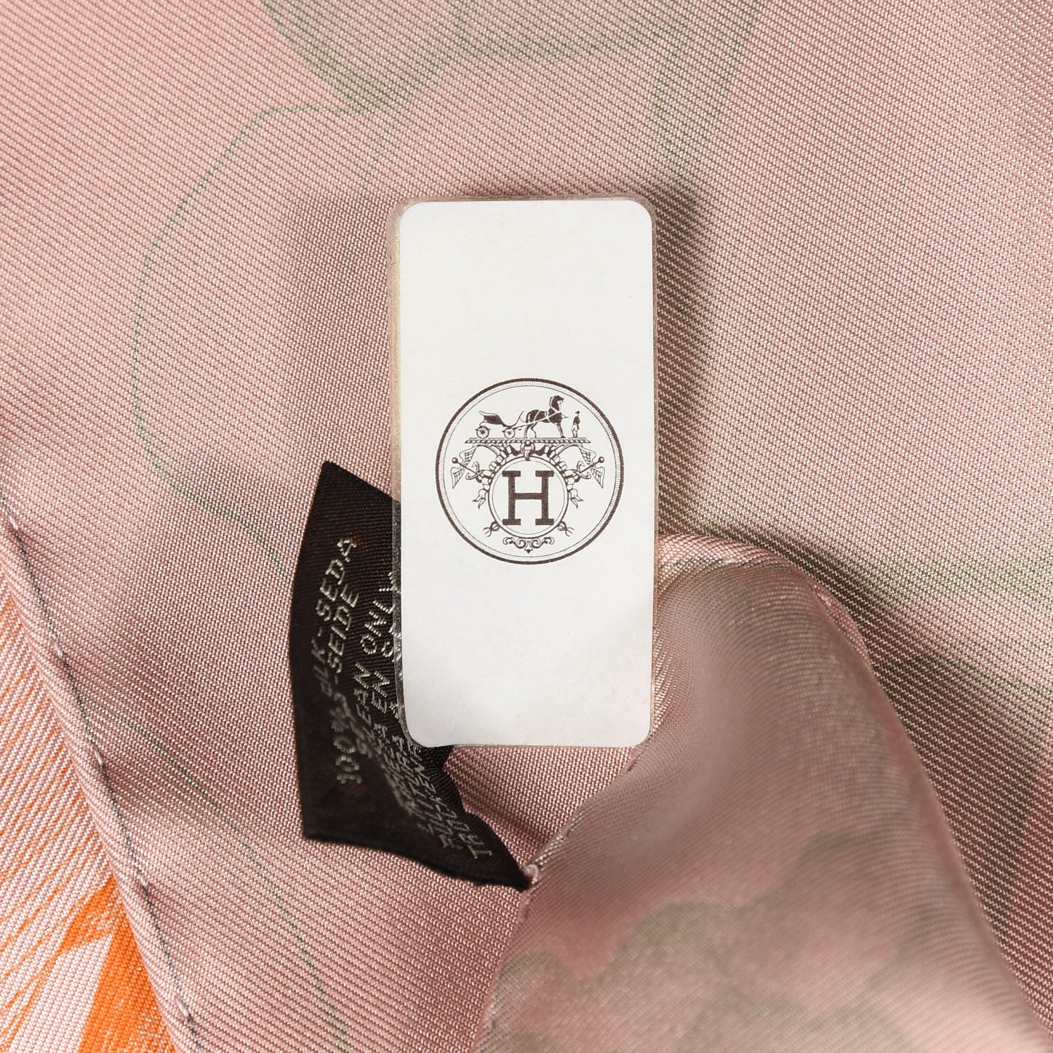 Hermes Silk A l'Ombre des Pivoines Scarf 90 Vieux Rose Encre 3 of 4