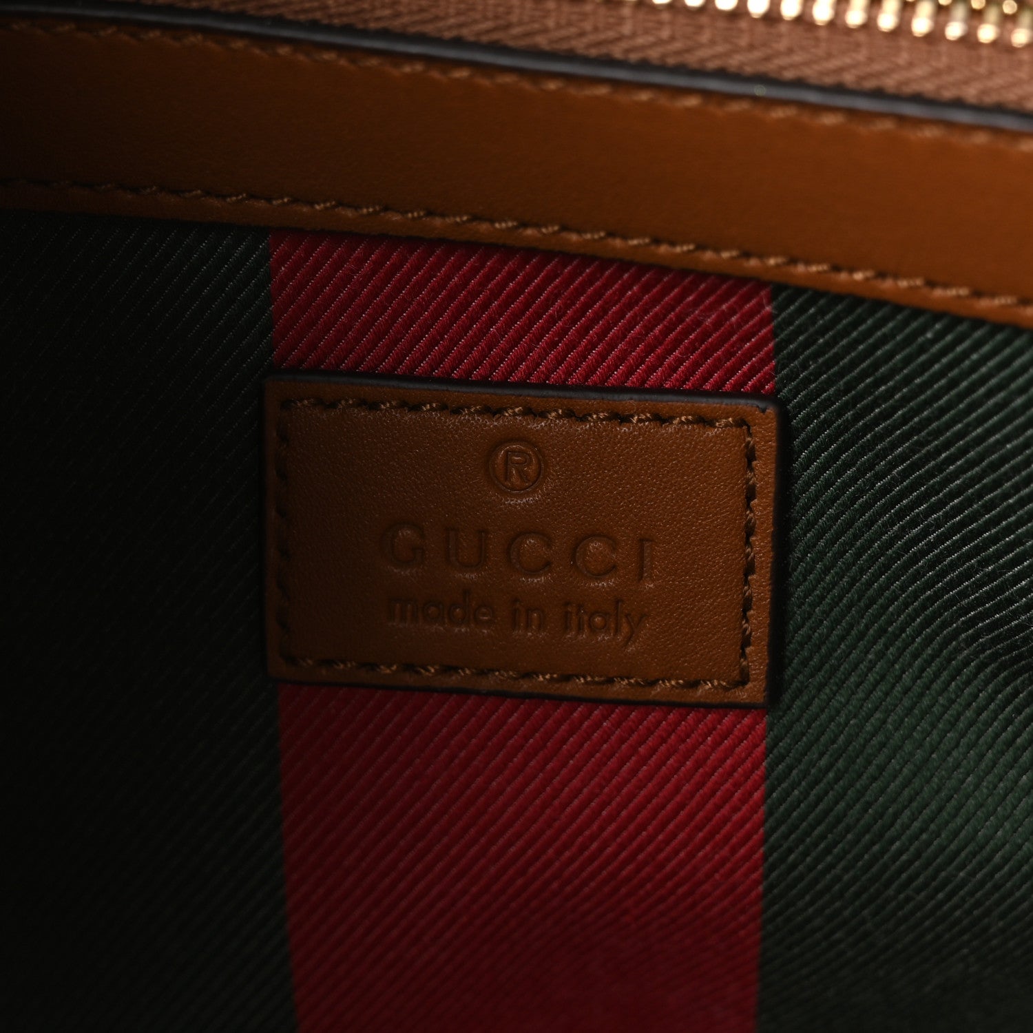 Gucci GG Supreme Monogram Emblem Medium Tote Bag Beige Dark Brown 6 of 10