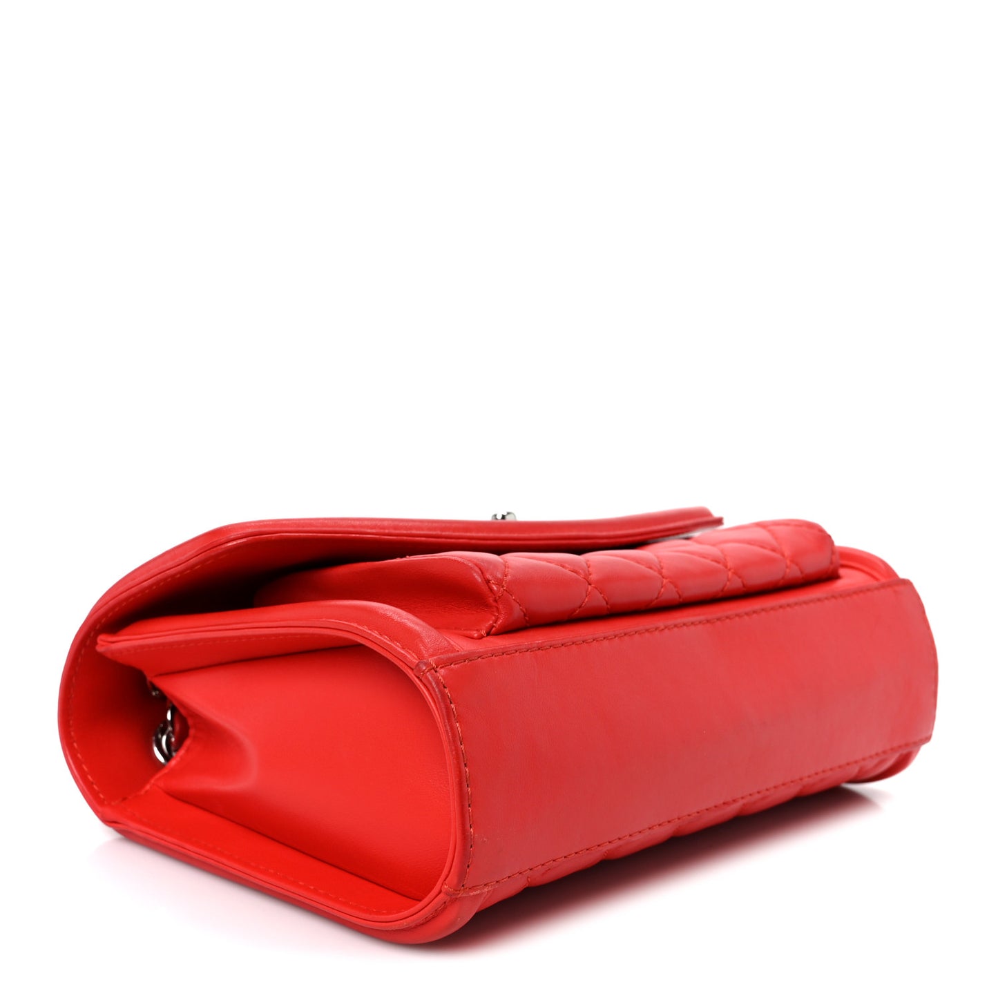 Lambskin Quilted Small Geometric Flap Red