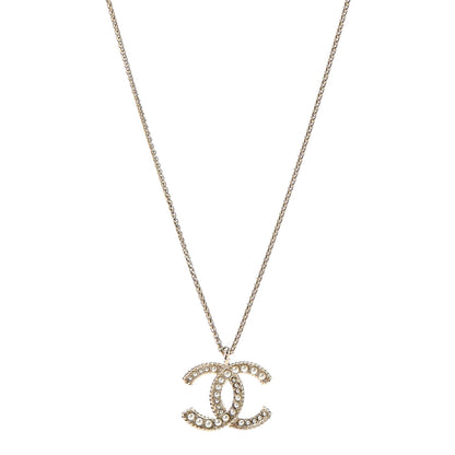 Chanel Pearl CC Pendant Necklace Gold 1 of 5