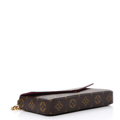 Louis Vuitton Monogram Pochette Felicie Chain Wallet Fuchsia 4 of 12