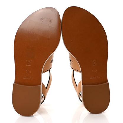 Louis Vuitton Soft Calfskin Perforated Horizon Flat Sandals 36.5 Natural 6 of 8