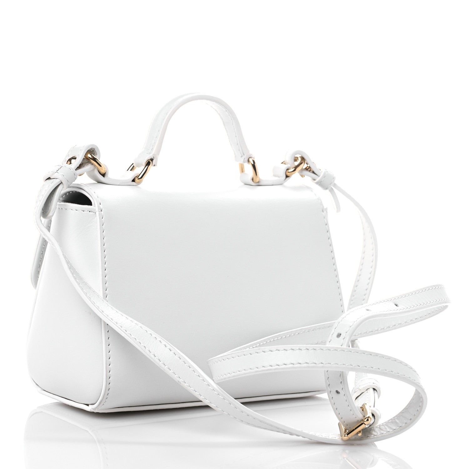 Dolce & Gabbana Calfskin Top Handle Bag White 3 of 11
