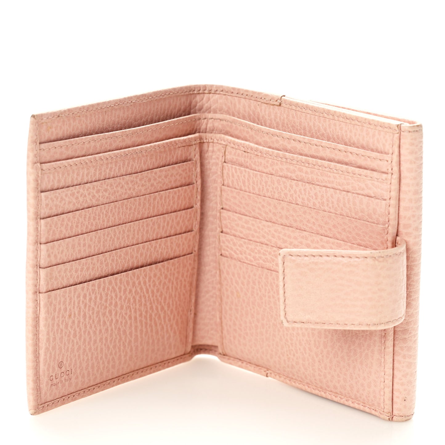 Dollar Calfskin Double G French Flap Wallet Perfect Pink