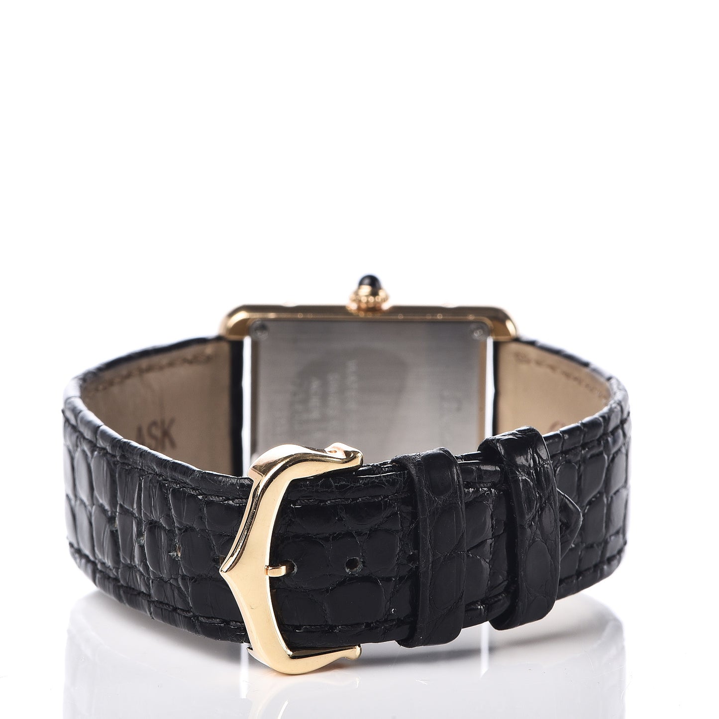 Stainless Steel 18K Yellow Gold Alligator 24mm Tank Solo Quartz Watch