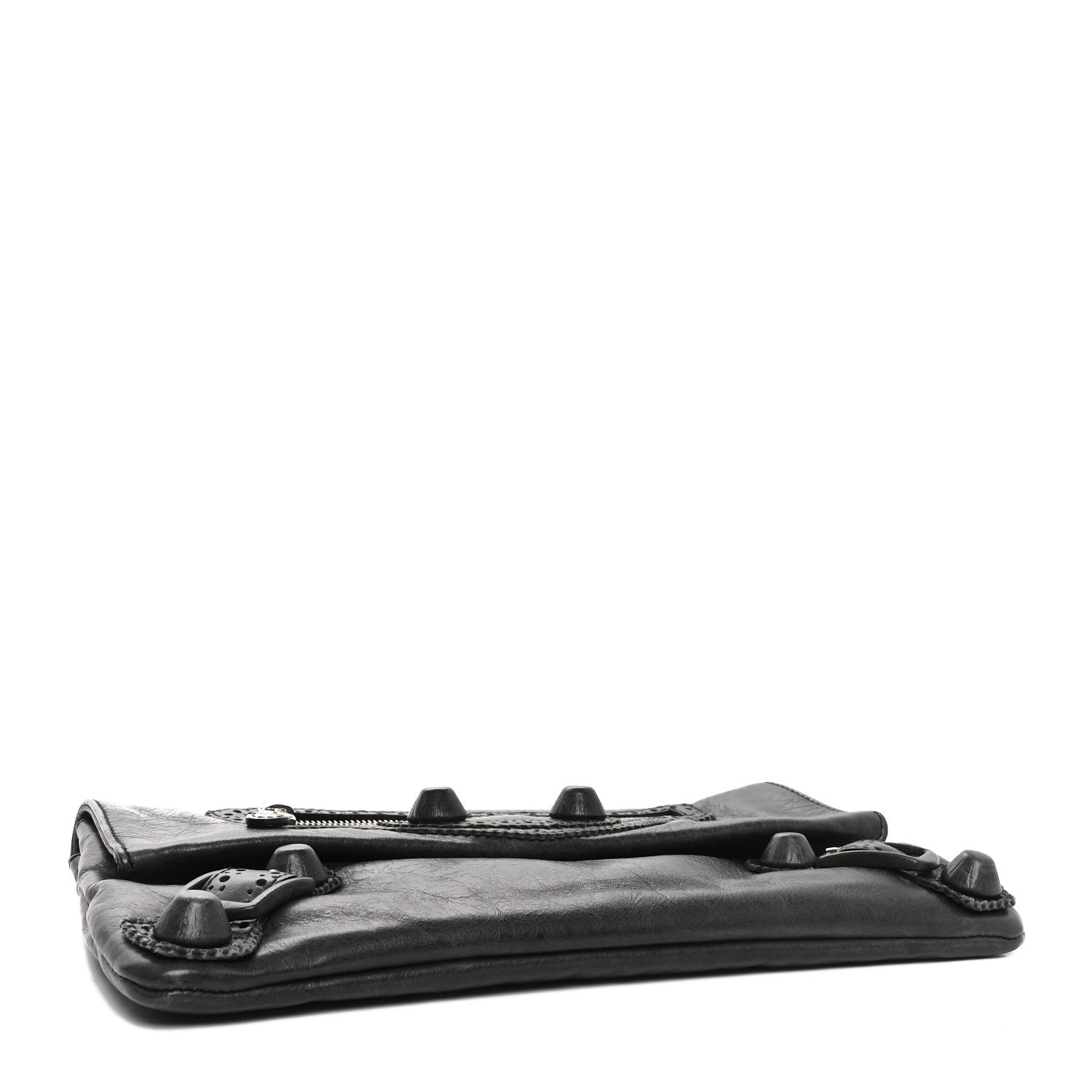 Balenciaga Agneau Giant Brogues Hardware Envelope Clutch Black 4 of 10