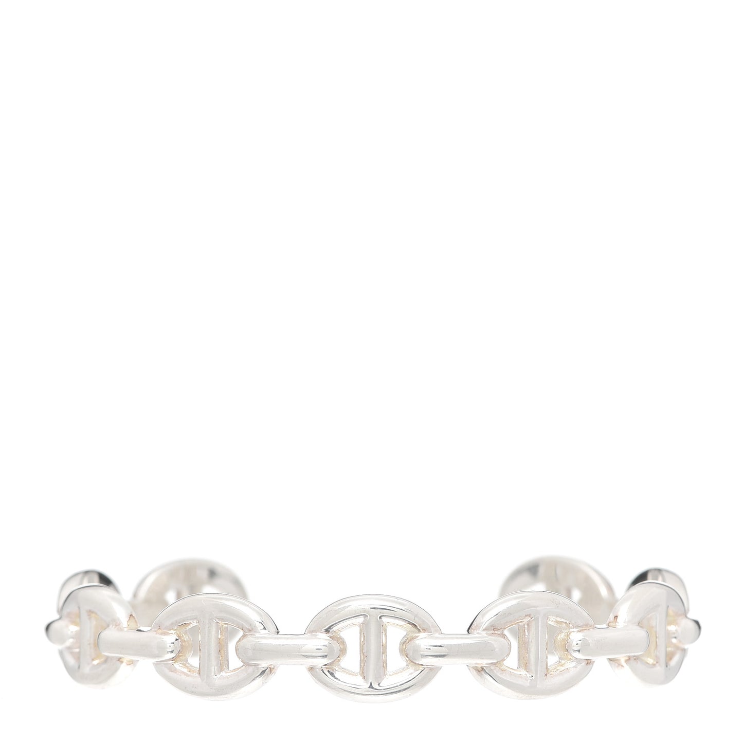 Sterling Silver MM Chaine d'Ancre Enchainee Cuff Bracelet SH