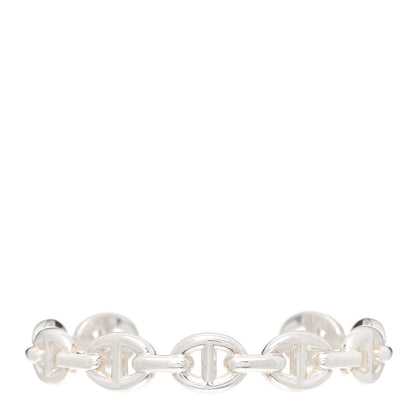 Hermes Sterling Silver MM Chaine d'Ancre Enchainee Cuff Bracelet SH 1 of 8