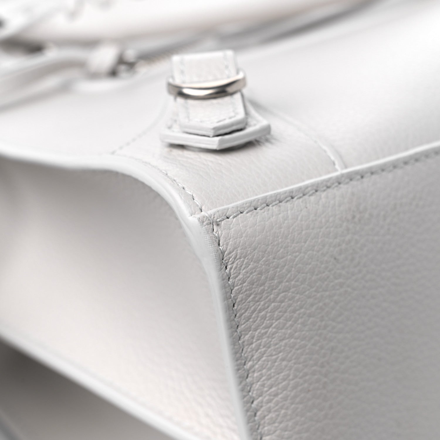 Balenciaga Grained Calfskin Neo Classic Silver Hardware S City Chalky White 7 of 8