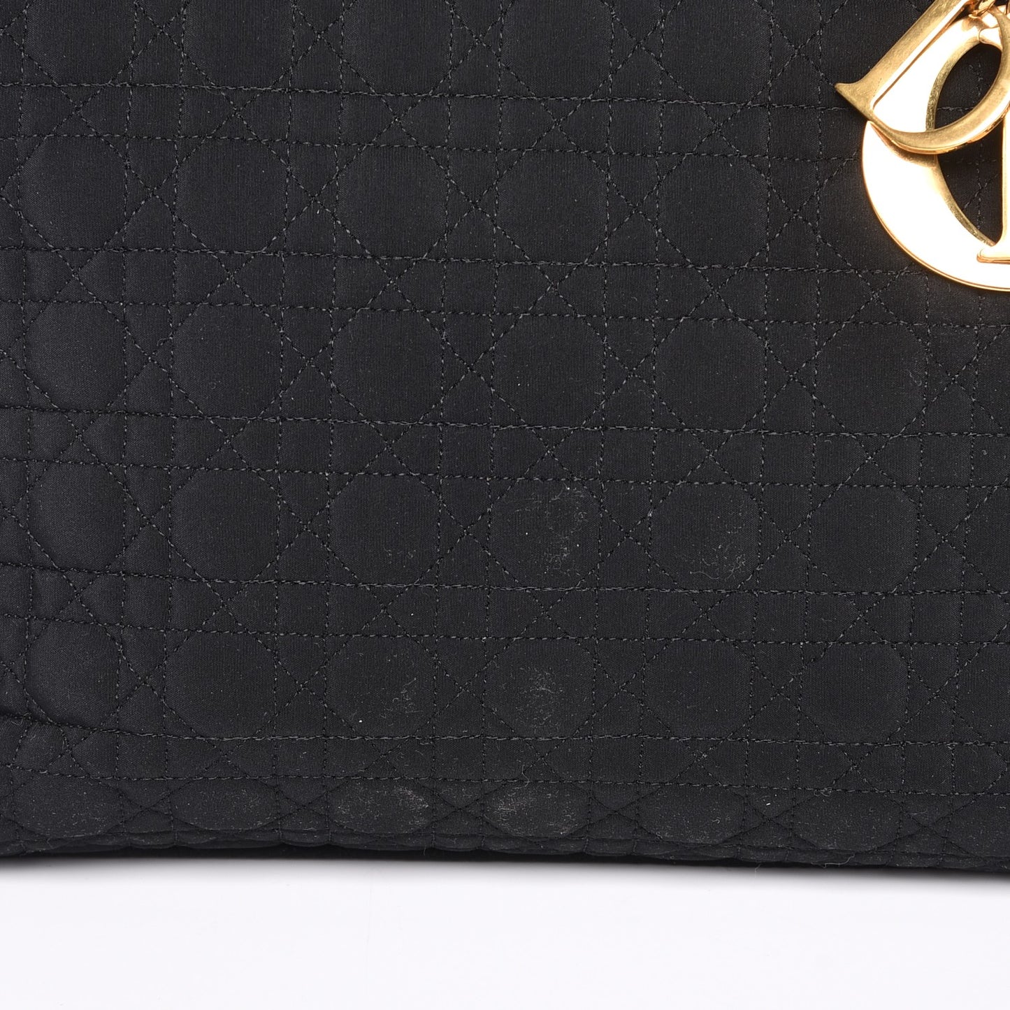 Nylon Cannage Medium Lady Dior Black
