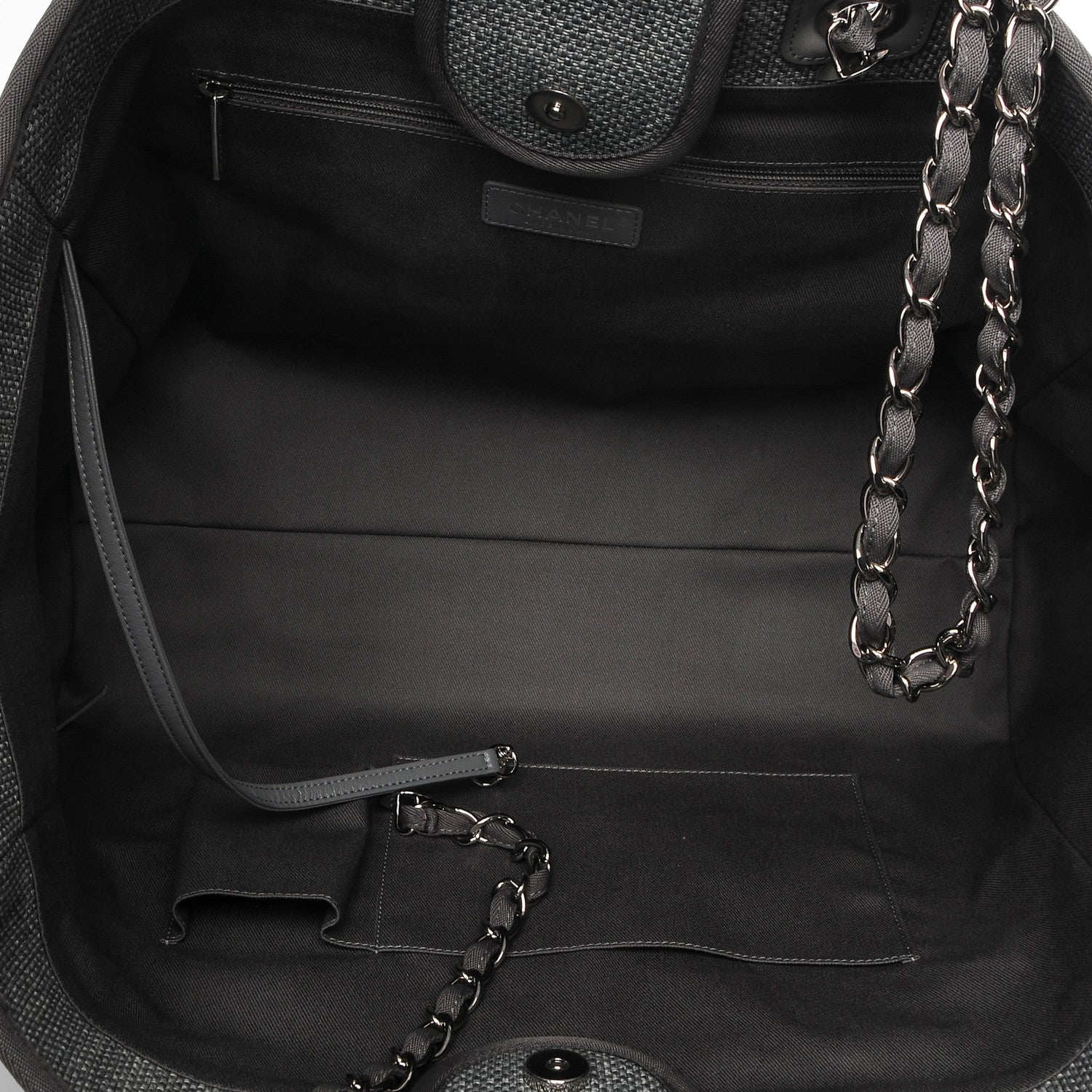 Chanel Canvas Large Deauville Tote Grey 5 of 7