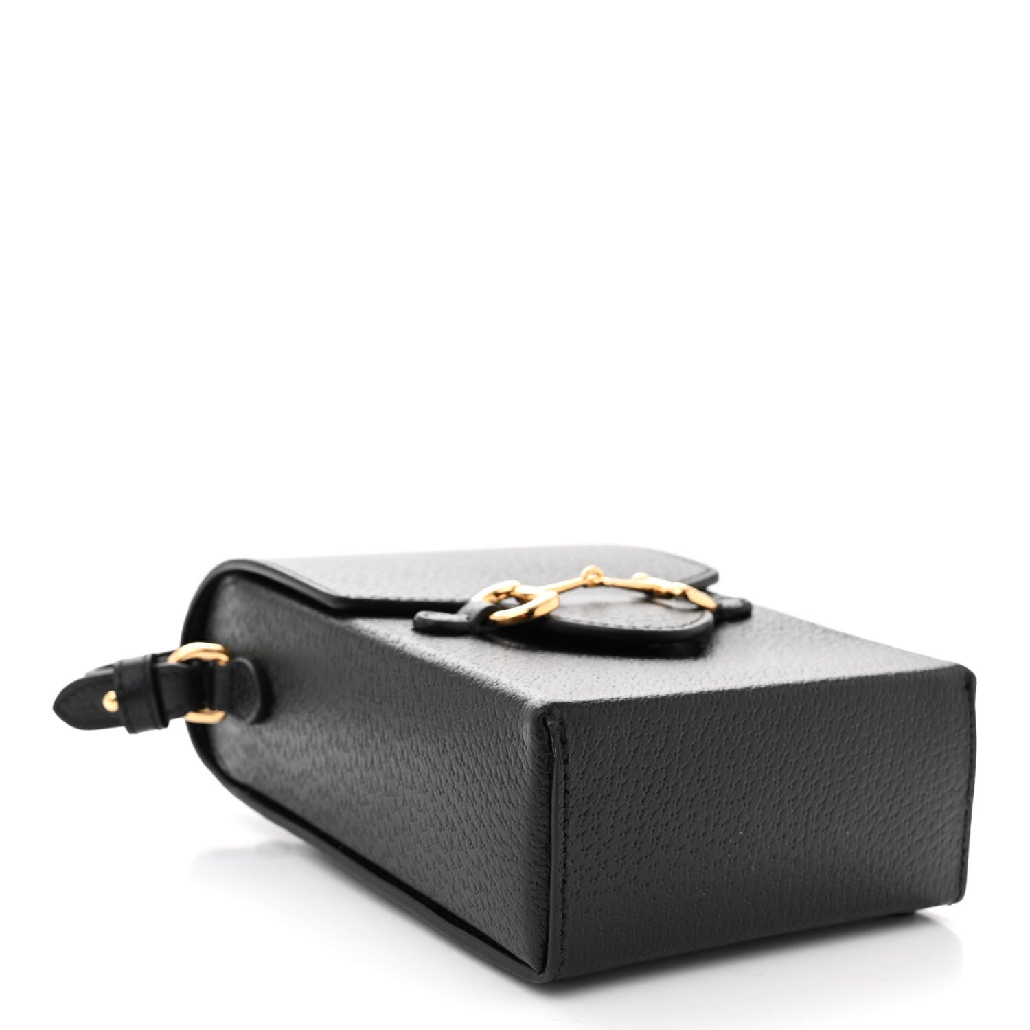 Gucci Dollar Calfskin Vertical Horsebit 1955 Crossbody Bag Black 4 of 9