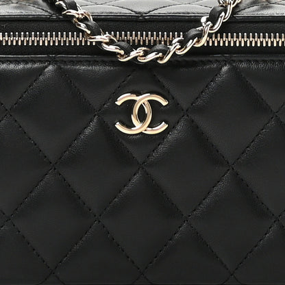 Chanel Lambskin Quilted Small Top Handle Vanity Case With Chain Black 9 of 12